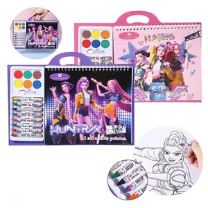 K-Pop Anime Coloring Book for Kids, Singing Queen Colorful Drawing Activity, Anime Character Safe Art Supplies & Creative Fun Gift, Acrylic Paint Brushes & Artistry Canvas Palette