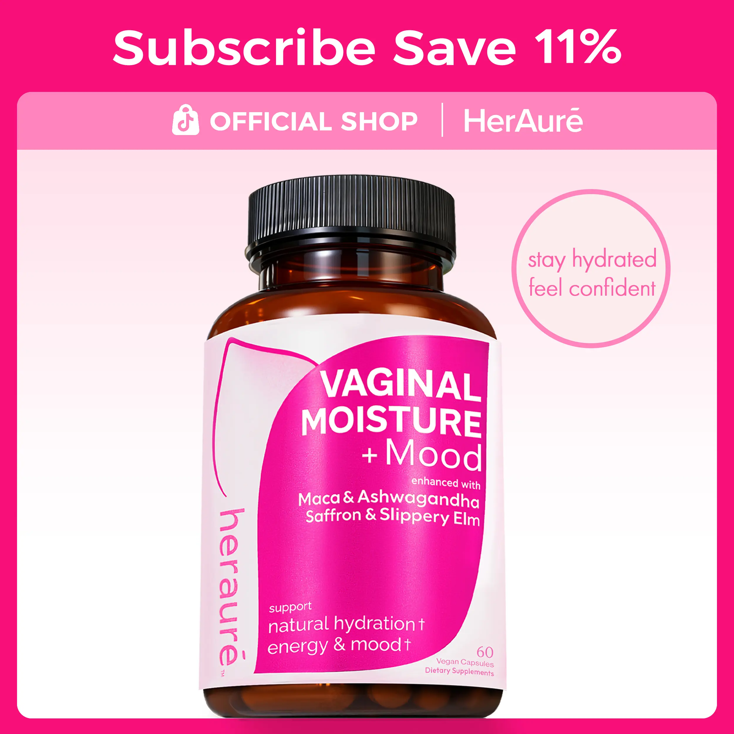 HerAuré Natural 10-in-1 Maca & Ashwagandha Supplement - Slippery Elm, Saffron, Sea Moss - Mental Energy, Digestion, Mood Support, Moisture, Relaxation - 30 Servings - Health & Fitness Essentials  #sohochic