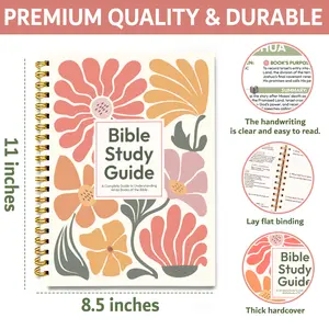 Floral Bible Study Guide for Women,Spiral Journaling Bible, Beginner-Friendly Christian Devotional Journal, Easy to Understand Study of All 66 Books with Life Application, Christian Gifts for Women