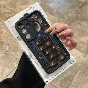 Case for Samsung S24 ultra plus S25 S23 S22 Ultra Plus Creative Moon Bookshelf Advanced fashion gift Pocket-Friendly Shockproof Silicone Protective Softcase