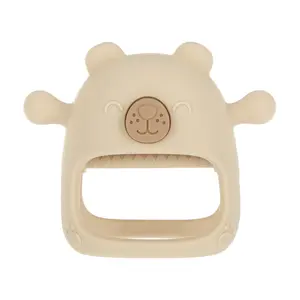 Silicone Wrist Teething Mitten - Baby Teether Ring - 3+ Months - Brown Bear