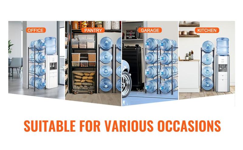 VEVOR 4 Tiers Water Jug Holder, TikTokShopBlackFriday, 5 Gallon Water Bottle Holder, Single Row Water Bottle Rack for 4 Bottles, Heavy Duty Water Jug Rack for Kitchen, Office, Living Room, Black VEVOR 4 Tiers Water Jug Holder, TikTokShopBlackFriday, 5 Gallon Water Bottle Holder, Single Row Water Bottle Rack for 4 Bottles, Heavy Duty Water Jug Rack for Kitchen, Office, Living Room, Black