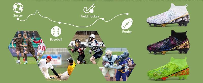 Mens Womens Soccer Cleats Youth Soccer Shoes Football Shoes High-Top Football Cleats Outdoor/Indoor Athletic Shoes Sneakers