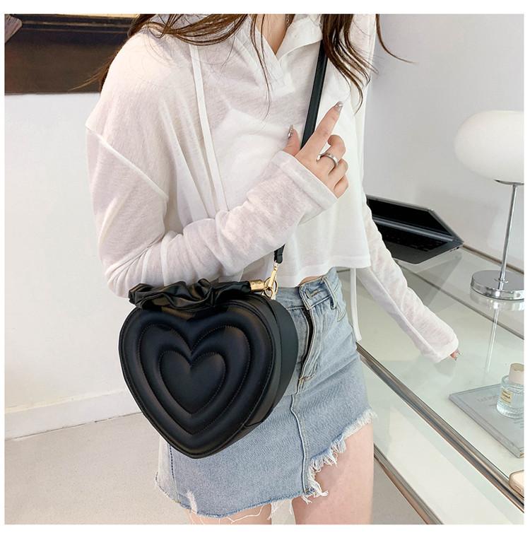 Women’s Heart-Shaped PU Leather Shoulder & Crossbody Bag – Small Designer Handbag