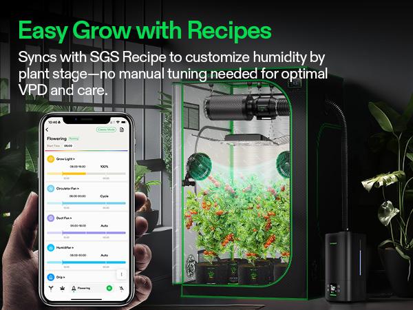 VIVOSUN Intelligent Wi-Fi Humidifier,5L/9L/19L Humidifier with Temp & Humidity Probe, Smart Remote Control, Designed for Growers