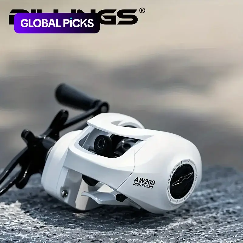 Billings AW200 Series Baitcasting Reel 6.3:1 Gear Ratio 18 lb Max Drag for Freshwater and Saltwater, Outdoor Fishing Equipment, Fishing Supplies, Fishing Tackle, Saltwater Casting Reels