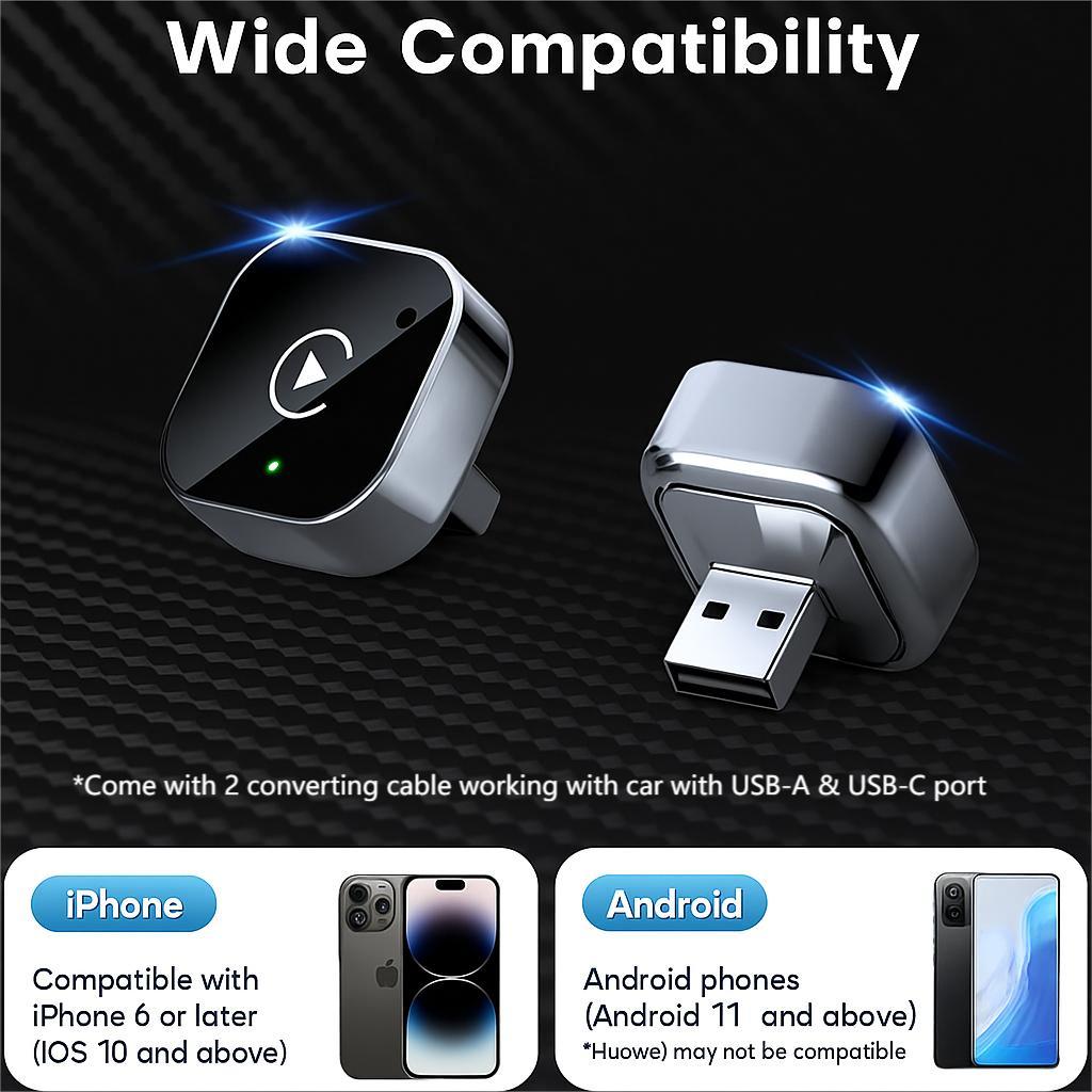 Wireless carplay Adapter (2026) for iPhone/Android - Fast Connection,No Latency,Hands-Free Call wireless adapter Electronic Charger carplay dongle