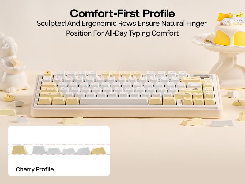 EPOMAKER Sunflower PBT Keycaps, 133 Keys, Cherry Profile, Dye Sublimation, ISO/ANSI Layout, 60%/75%/96%/Full Size, Custom Keyboard Keycaps Set for Mechanical Gaming Keyboard