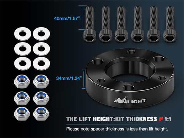 Nilight 2" Front Leveling Lift Kit for Chevy Silverado 1500/GMC Sierra 1500 2007 2008 2009 2010 2011 2012 2013 2014 2015 2016 2017 2018 2019 2020 2021 2022 2023