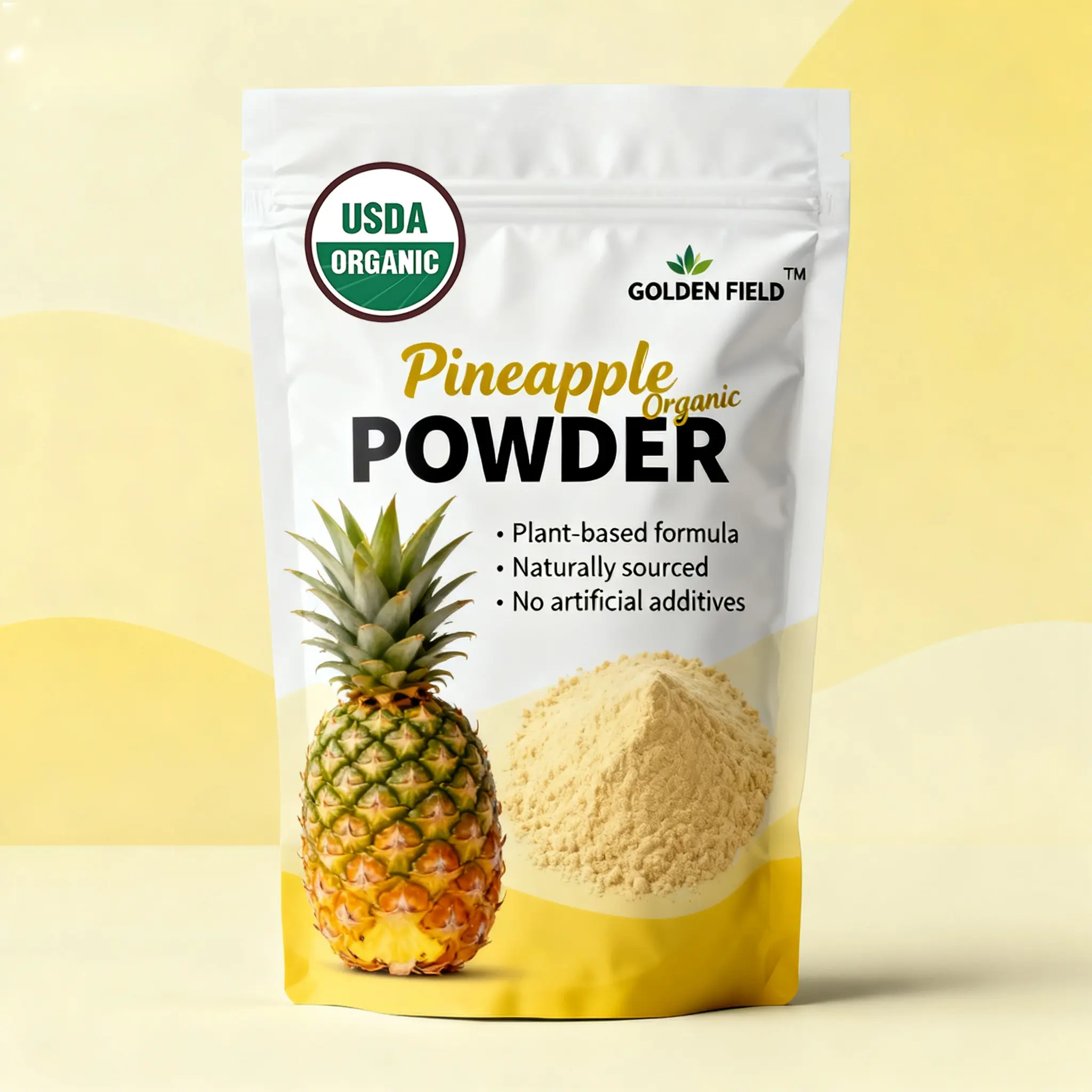 Organic Pineapple Powder, 6.35 oz Tangy Coreless Fruit for Glazes,Fruit Salads