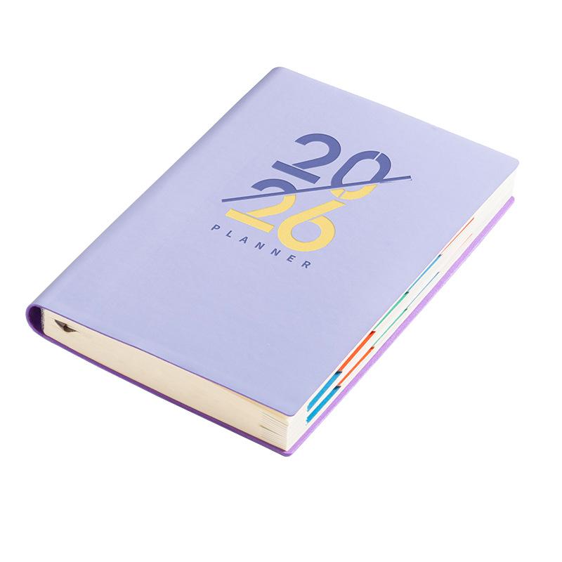 MUNBYN   2026 New A5 Gold Foil Planner Notebook, Soft Faux Leather Cover, Portable Notebook, Daily Page Layout, Office & Personal Use, Elegant Design Gift Idea