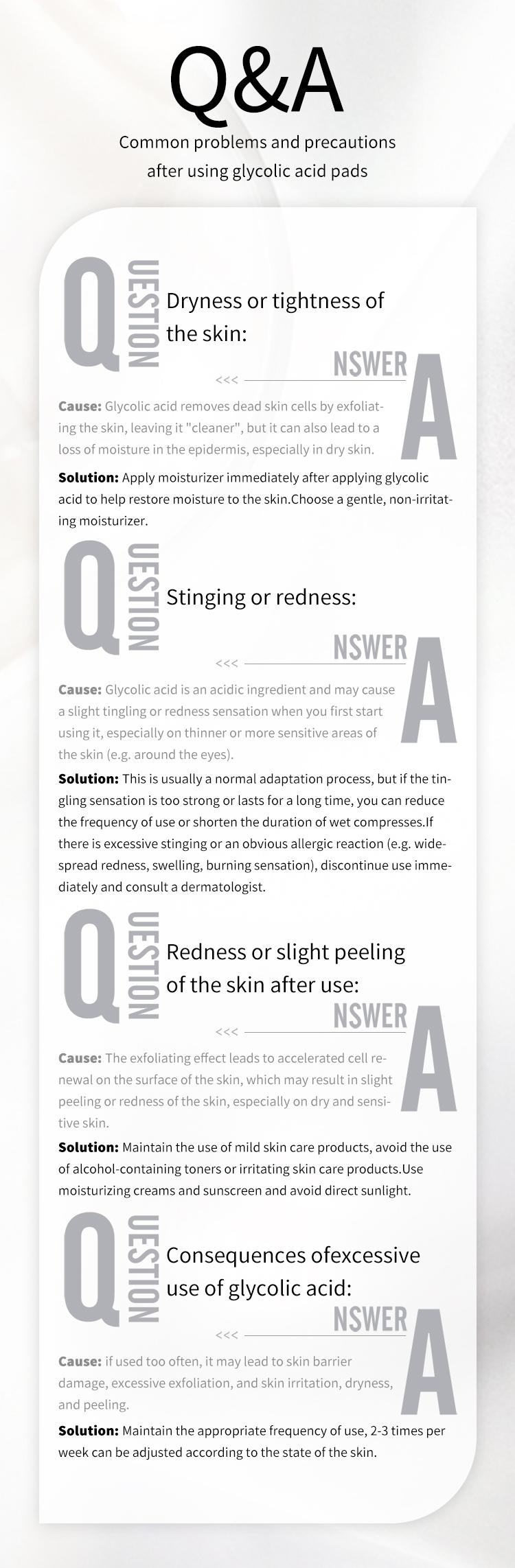 JUNGSHEA Glycolic Acid exfoliate Pads, AHA pads Blackheads & Whiteheads - Reduce Pimples & Clogged Pores