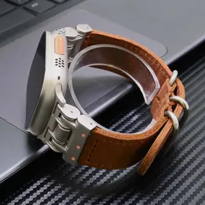 Genuine Leather Band for Apple Watch Ultra 3 2 1 49mm Series 11 10 9 8 7 Loop Strap for iWatch 6 5 4 Se2025 44mm 46mm Bracelet