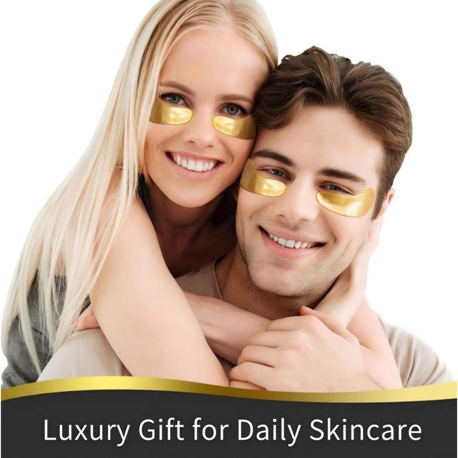 24k Gold Moisturizing Eye Mask, 60pcs/set Tightening and Lifting Eye Patches, Hydrating Brightening & Firming Eye Sticker, Beauty & Personal Eye Care Product, Skincare Products Skincare Set, Fall Gift smooth wrinkle