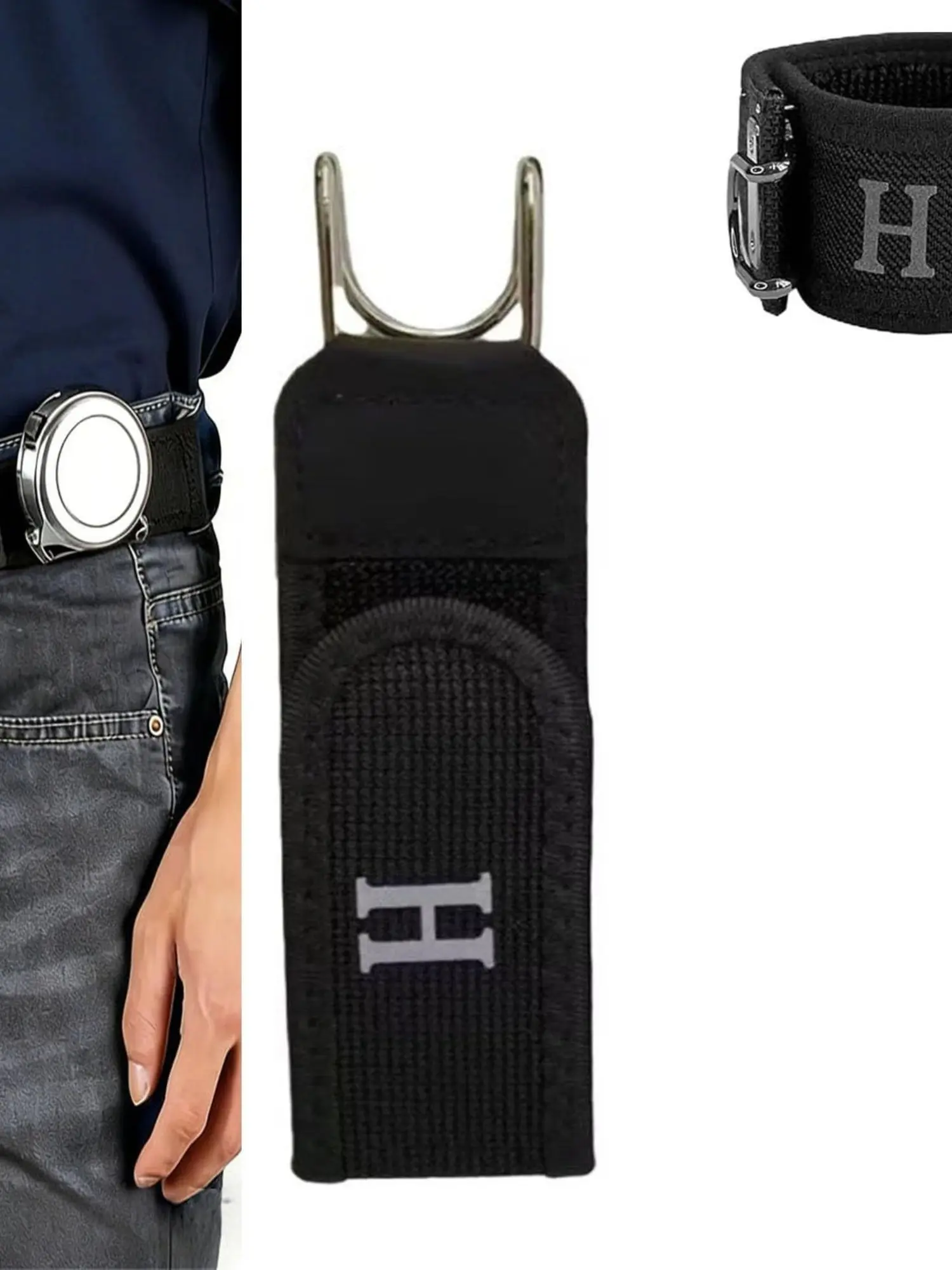 Invisible Velcro Waist Belt, Unisex Elastic Belt, Elastic Adjustable Iron Hook Lazy Waist Buckle, Convenient Non-Pressing Waistband, Elastic Stretch Belts, Stretchy Belts