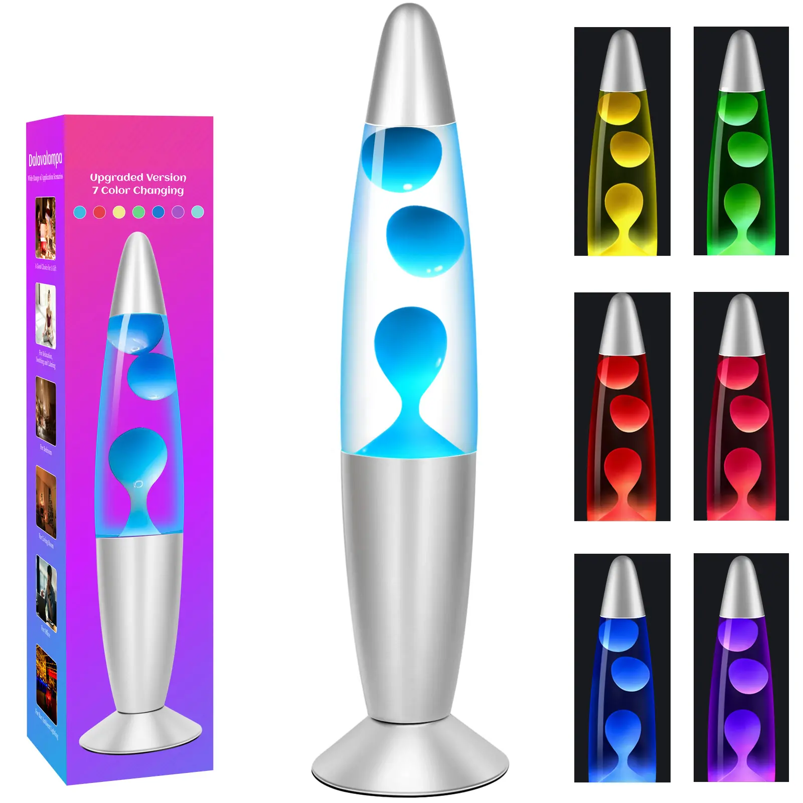 7 Color Changing LED Liquid Motion Lamp, 13-inch Night Lights for Adults, Home Decor for Living Room Bedroom, Birthday Christmas Gifts