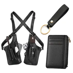Double Shoulder Armpit Bag for Men – Fashion Leather Double Shoulder Straps Holster Wallet, Adjustable Oxford Cloth Underarm Crossbody Bag, Lightweight Everyday Carry Chest Pack – Perfect for Travel, Work, Outdoor Sports, or Daily Commute
