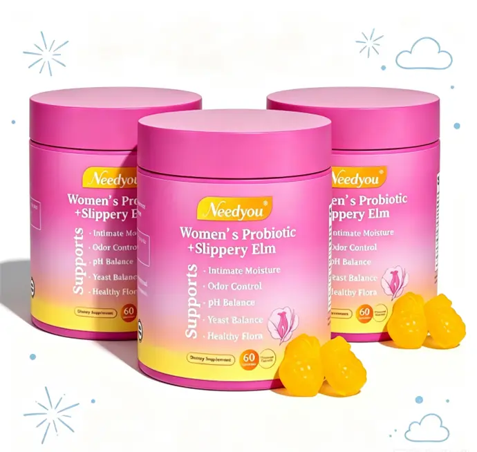 Her Juicy Feminine Probiotics Gummies- All in One Solution with Slippery Elm and Prebiotics&Lactobacillus Probiotic Blend for Women's pH Balance and Dryness - Hawaiian Pineapple Gummies 60 Counts Women's Probiotics
