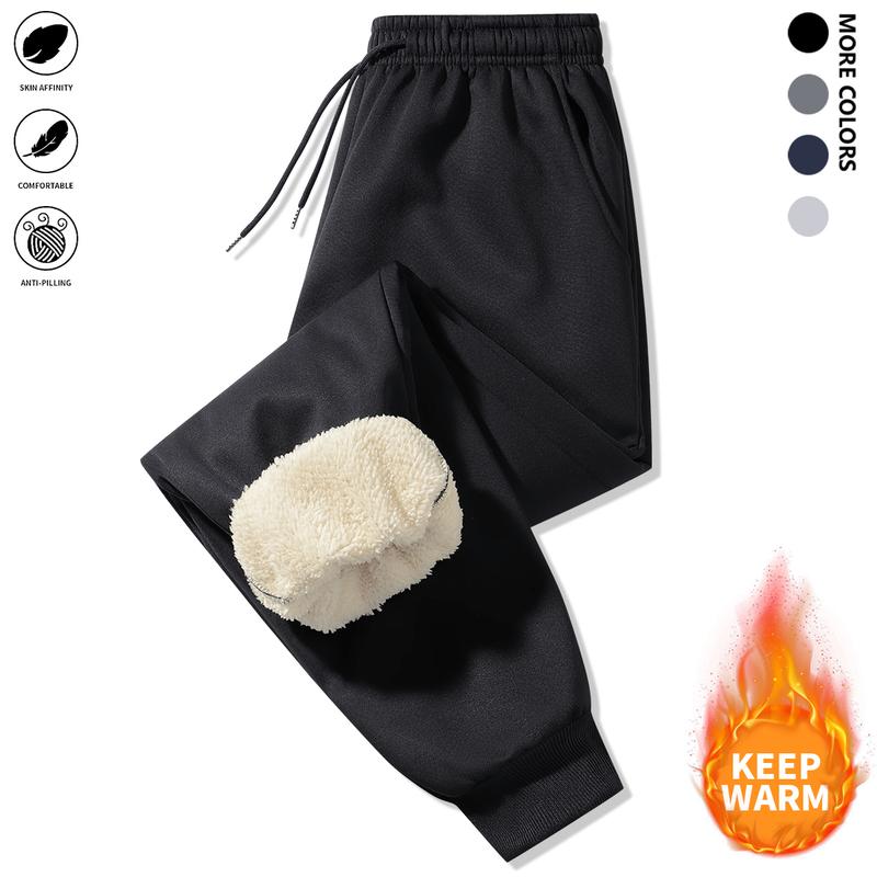 Men's warm fleece outdoor pants, windproof and durable, suitable for skiing and hiking, casual with pockets, stylish warm design Men's fleece outdoor pants - windproof, durable