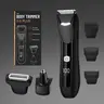 Men's 3-in-1 Cordless Electric Body Hair Shaver - Ceramic Blade Cordless Trimmer, USB Rechargeable IPX7 Waterproof Razor with Replaceable Heads, Storage Box for Groin Hair Grooming & Cleaner Look Daily Care