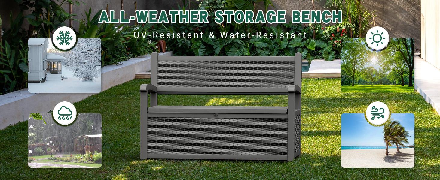 70-Gallon Outdoor Storage Box – Waterproof&UV-Resistant &Supports 550 lbs – Perfect for Garden & Poolside Furniture,Summervibes