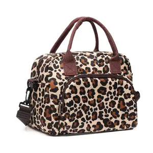 Floral Insulated Lunch Bag - Cute Reusable Thermal Tote with Dual Top Handles & Detachable Shoulder Strap | Leak-Proof Aluminum Foil Lining, Front Zipper Pocket Perfect for Work, School, Picnics, Beach Trips & Travel