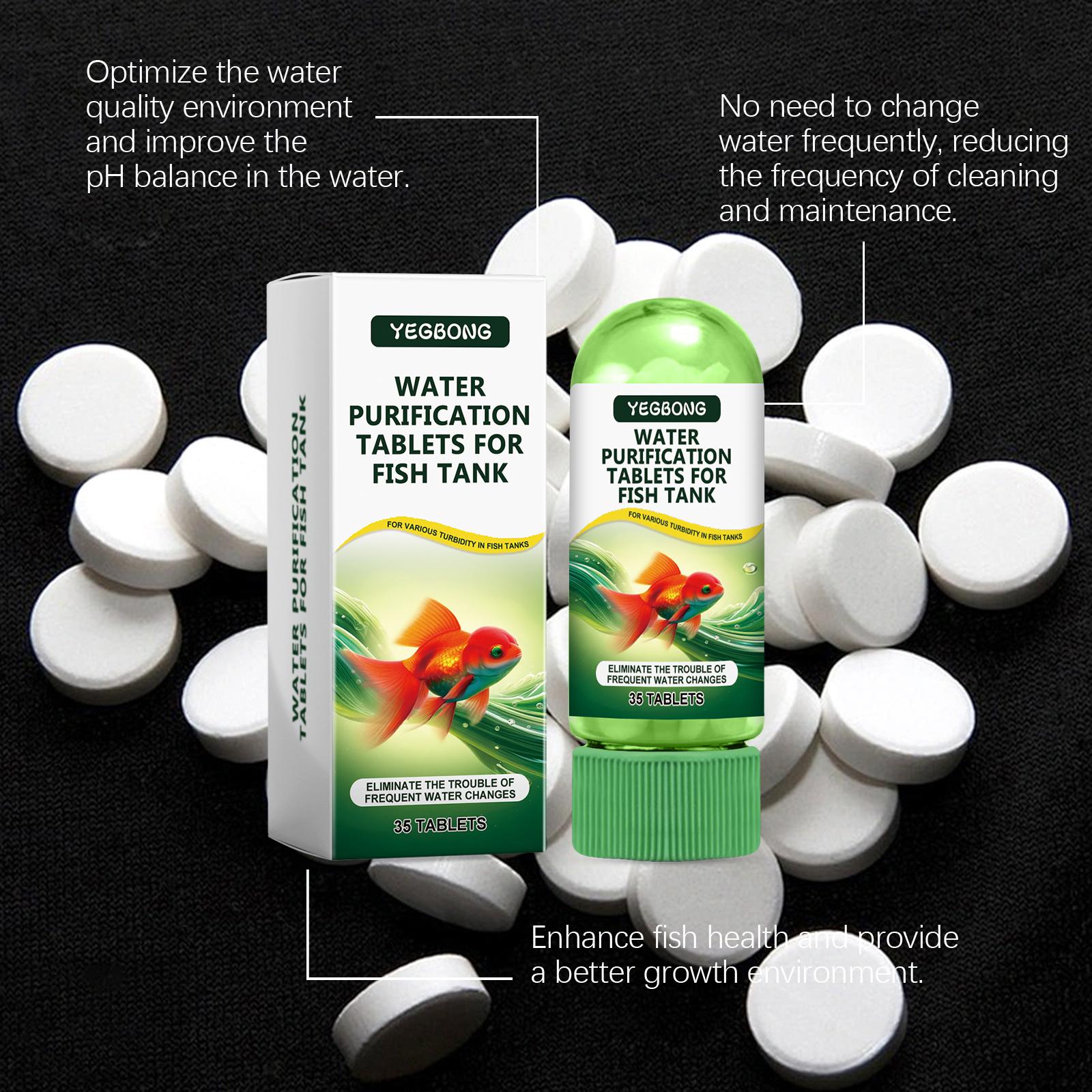 Aquarium Water Purification Tablets, Water Quality Dedicated To Clean Deodorizing Algae Stains Sludge Clear Fish Pond Aquarium Water Purification Tablets for Fish Pond Cleaner Eliminates Cloudy Substances Safely Removes Algae Stains