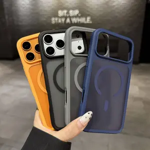 Creative Minimalist Transparent Matte Skin-Feel Magnetic Case for iPhone 17 Pro Max — New Viral Shockproof Design, Unisex Couples’ Style