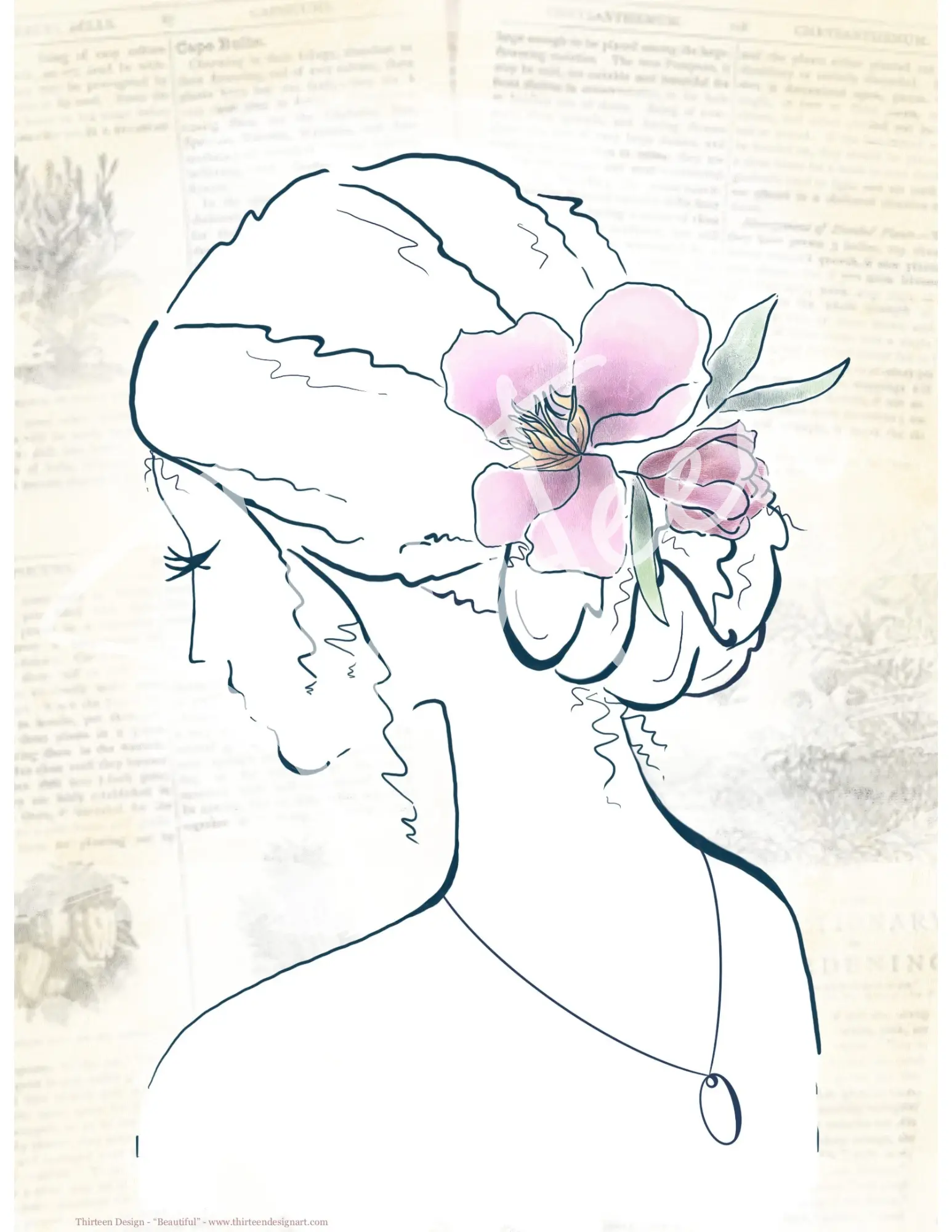 "Beautiful" Decoupage Paper from Thirteen Design