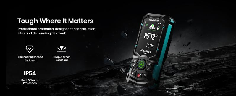 MILESEEY S50 Green-Beam Laser Distance Measure - 400ft Laser Measure, P2P, Side-Laser Alignment, Rechargeable, 2.4" IPS Backlit Display, Area/Volume Measurement, 8 Units, Indoor&Outdoor,Bluetooth app