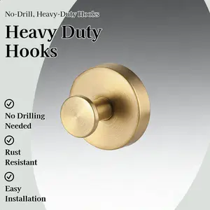 2PCS Stainless Steel Suction Cup Hooks - No Drill Heavy Duty Wall Hooks for Bathroom Kitchen Towel Coat Robe Organiser Smooth Hangers Hangable