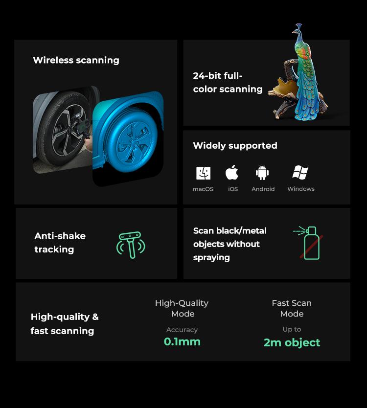 Creality CR-Scan Ferret Pro 3D Scanner with 0.1mm Accuracy, WiFi 6, Anti-Shake 3D Imaging, 24-Bit Color, Scan Black/Metal, Portable, Low Power Creality CR-Scan Ferret Pro 3D Scanner with 0.1mm Accuracy, WiFi 6, Anti-Shake 3D Imaging, 24-Bit Color, Scan Black/Metal, Portable, Low Power