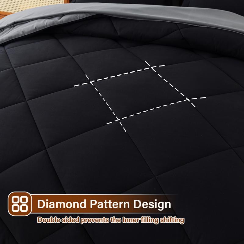 Cosybay 7-Piece Luxurious Comforter Set - Queen / King Size - Christmas pumpkin comforter set - Reversible down alternative duvet- Breathable & Lightweight - Perfect for All-Season Comfort - Includes Flat Sheet, Fitted Sheet, Pillowcases & Pillow Shams