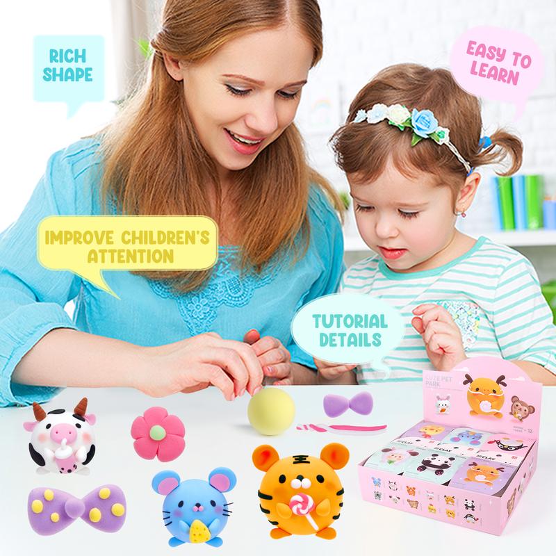 【LOUFOR】Air Dry Clay Kits - Modeling Clay for Kids, Ultra Light & Soft, Safe & Non-Toxic, DIY Airdryclay Kit with Sculpting Tools and Tutorials, Creatible Art Crafts Toys Gifts for Boys Girls，[XmasGifts]   Plastic Gift Set,Blackfriday,Christmas