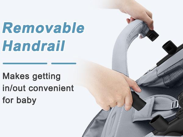 EROMMY 6-in-1 Baby Stroller with Bassinet, Convertible Infant Stroller with Adjustable Backrest & Canopy, Foldable Pushchair with Reversible Seat and Cover for Newborn 0-36 Months (Gray, Black)