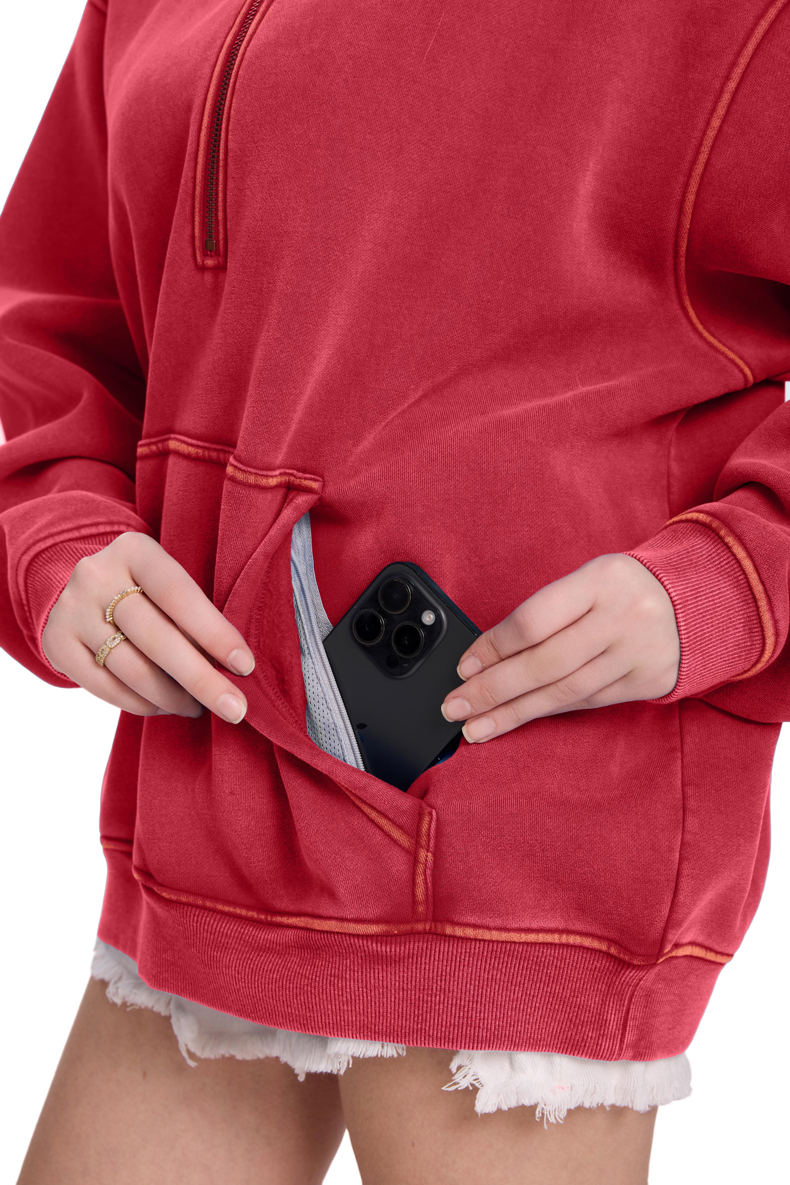 FAIABLE Unisex Hoodies Fleece Fall Fashion Outfits Half Zip Sweatshirts Winter Jackets Oversized Pullover Tops Clothes