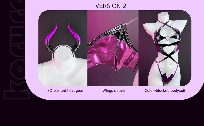2026 Hottest Picks 6-Piece Seductive Succubus Cosplay Lingerie Valentine's Day Koruraclub Devil of Lust Costume KO69