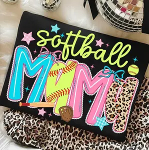 Personalized Softball Mama Glitter Shirt, Softball Kids Names Game Day Shirt, Softball Stripes Coquette Bow Shirt, Softball Mom Sports Shirt