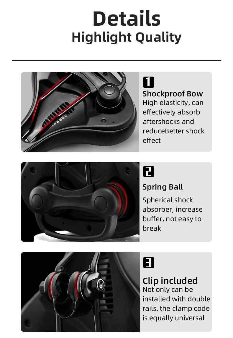 ROCKBROS Comfort Bike Saddle Mountain Bicycle Accessories for Men Women Wide Bike Seat Cushion Dual Shock Absorbing with Reflective Strip