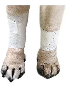 PawFlex Basic Leg Bandages for Dogs, Cats, Pets -First- aid Non Adhesive Fur Friendly, Soft Stretch Wound Care, hot Spots, Fungus, Adjustable Fastening Strap Value (Pack of 10, 12, 16 & 20)