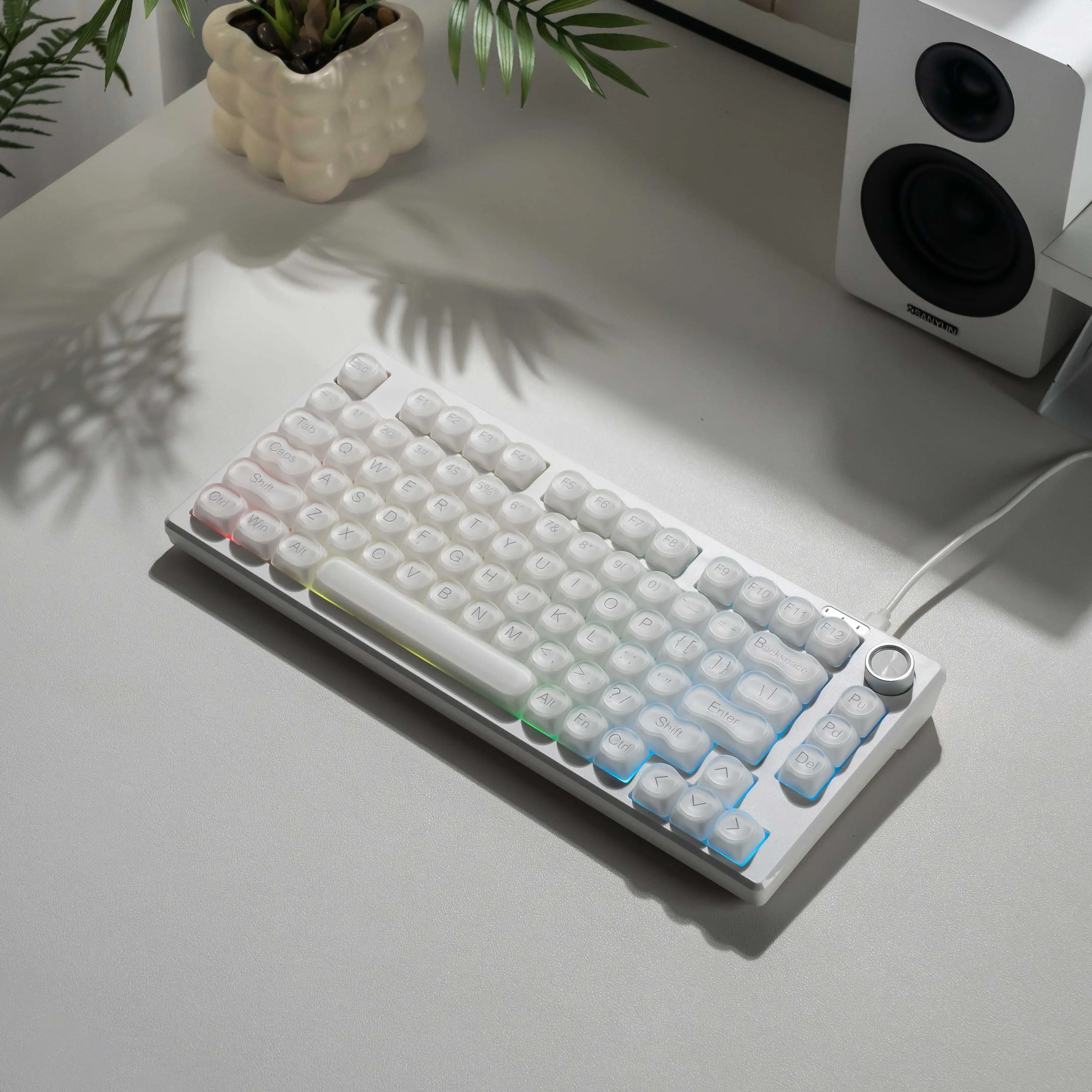 FURYCUBE IP75 75% Gaming Keyboard with Media Knob, RGB Backlit, 80