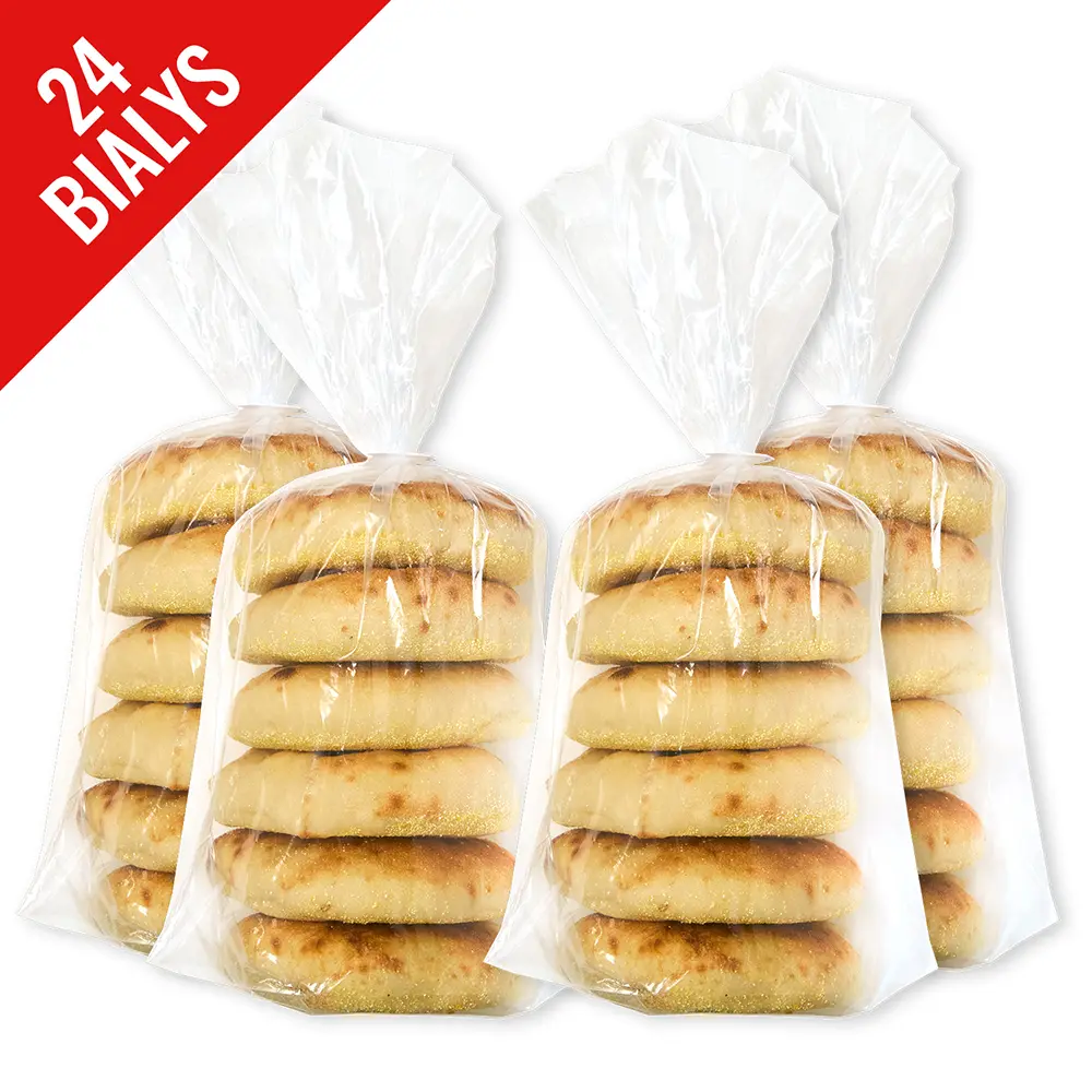 Just Bagels Bialys 4 Packs Of 6 Non-GMO Authentic New York Style Chewy Crunchy Bagels Made in Da Bronx