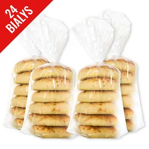 Just Bagels Bialys 4 Packs Of 6 Non-GMO Authentic New York Style Chewy Crunchy Bagels Made in Da Bronx
