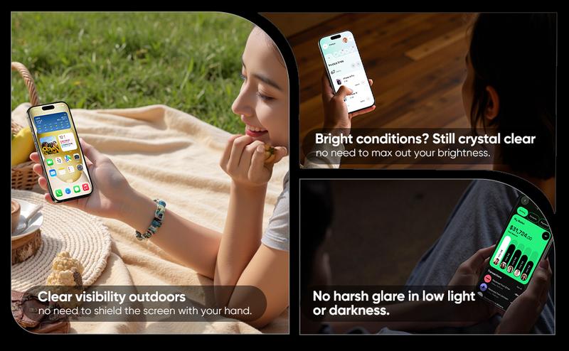 New-MAGIC JOHN 2-Pack Screen Protector for iPhone, Samsung, and Google–Crystal Clear, Scratch-Resistant, Ultra-Smooth Touch, Privacy Protection, Circular Polarized Eye Protection, Easy Installation