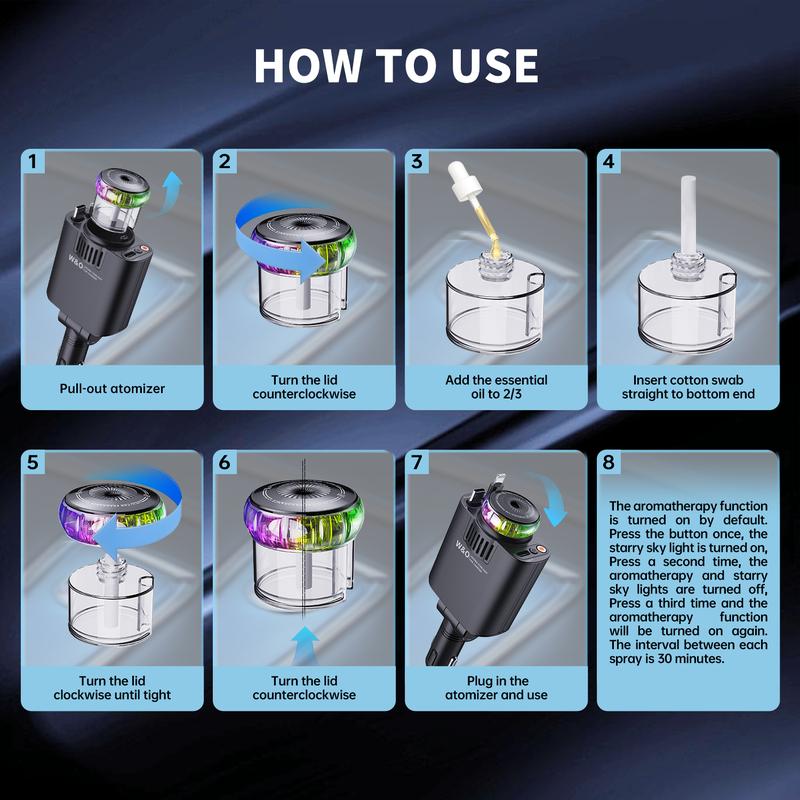 【New Airfreshener Starlight In Car Roof】5 in 1 Car Charger, Car Air Freshener with High Speed USB C Adapter with Lightning Cable & Charge Port for iPhone & Android Phone, Retractable Car Charger, Comes with 3 Bottles of Fragrance, Car Accessories 【New Airfreshener Starlight In Car Roof】5 in 1 Car Charger, Car Air Freshener with High Speed USB C Adapter with Lightning Cable & Charge Port for iPhone & Android Phone, Retractable Car Charger, Comes with 3 Bottles of Fragrance, Car Accessories