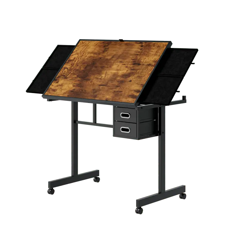 Durable Melamine Veneer Metal Jigsaw Puzzle Table Board for Adults, 1000-Piece Capacity, Portable, with 4 Trays & 2 Storage Drawers, Ideal Birthday/Anniversary Gift for Puzzle Enthusiasts