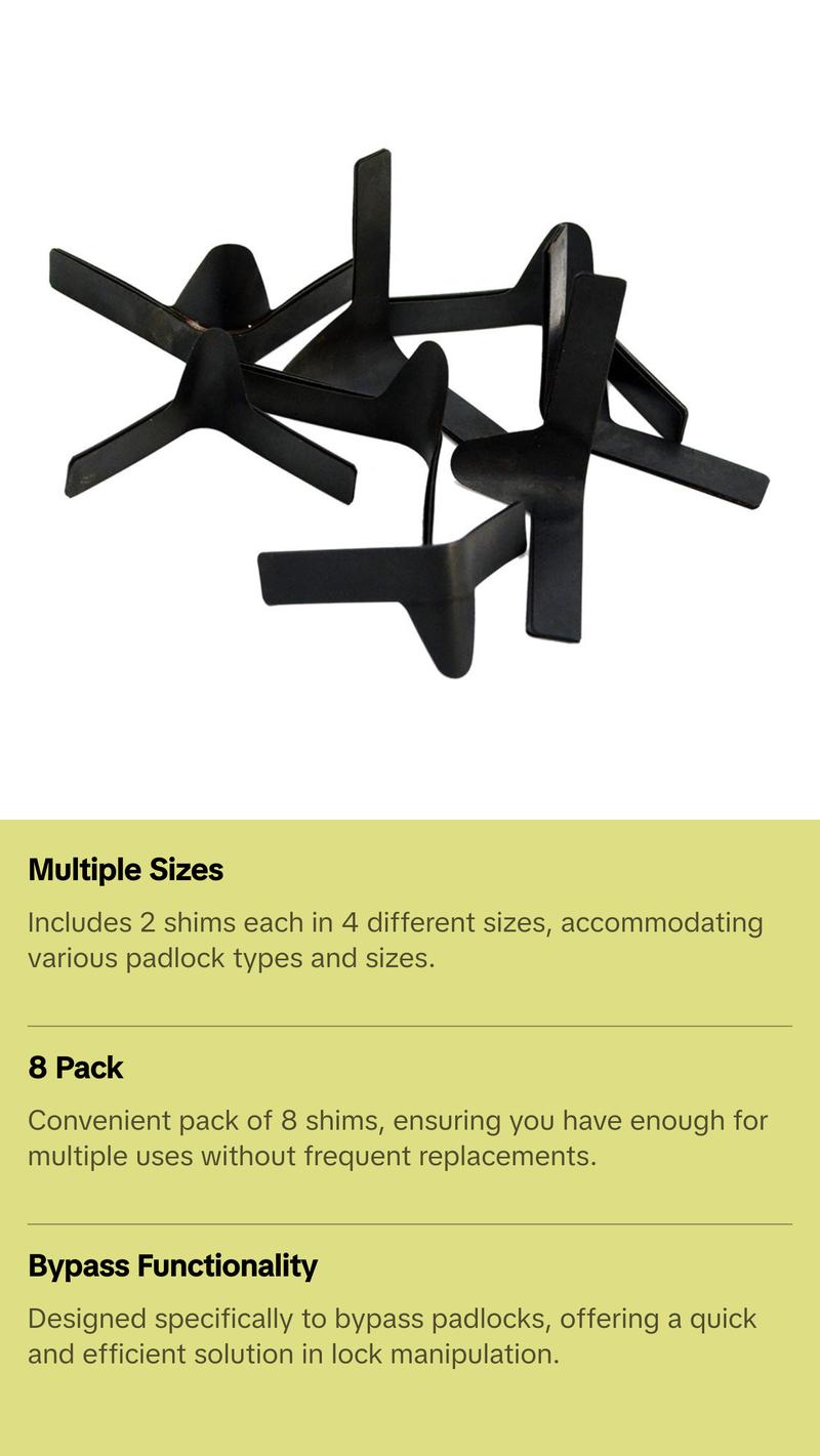 LOCK MONKEY MK230 Basic Padlock Shims in 4 Sizes (8 Pack)