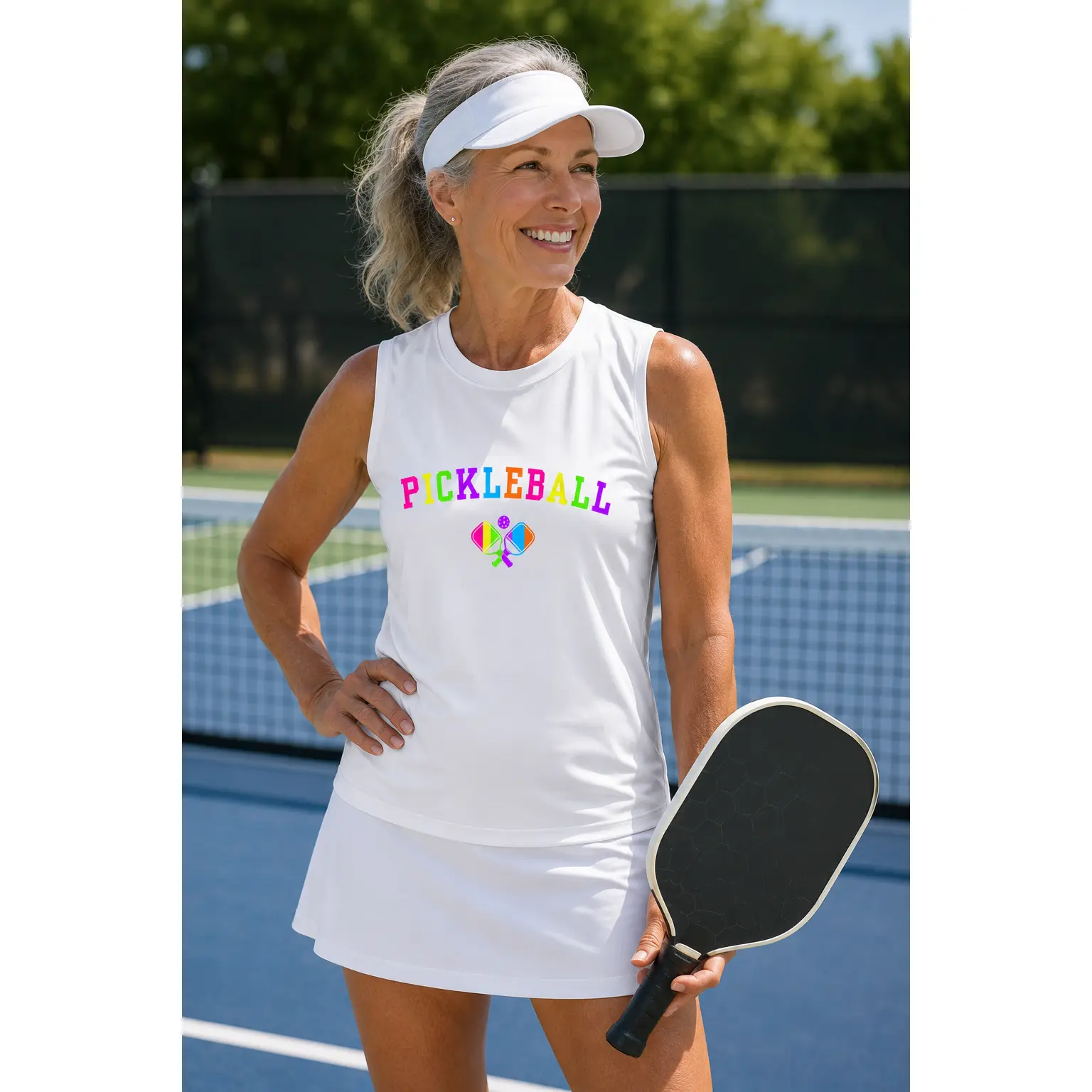 Neon Pickleball Performance Muscle Tank Top