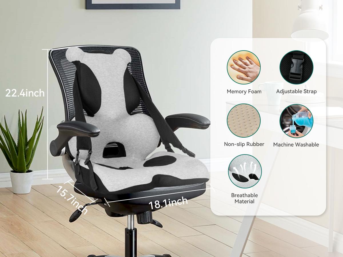 Snailax Memory Foam Lumbar Support Pillow, Car Seat Cushion, Office Chair Cushion, One Piece Chair Pad, Improve Posture, Sciatica, Hip & Back Coccyx Tailbone Pain Snailax Memory Foam Lumbar Support Pillow, Car Seat Cushion, Office Chair Cushion, One Piece Chair Pad, Improve Posture, Sciatica, Hip & Back Coccyx Tailbone Pain