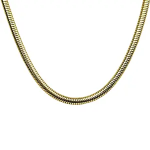 Milano Sensuous Snake 18” 4mm Chain Necklace (Goldtone)